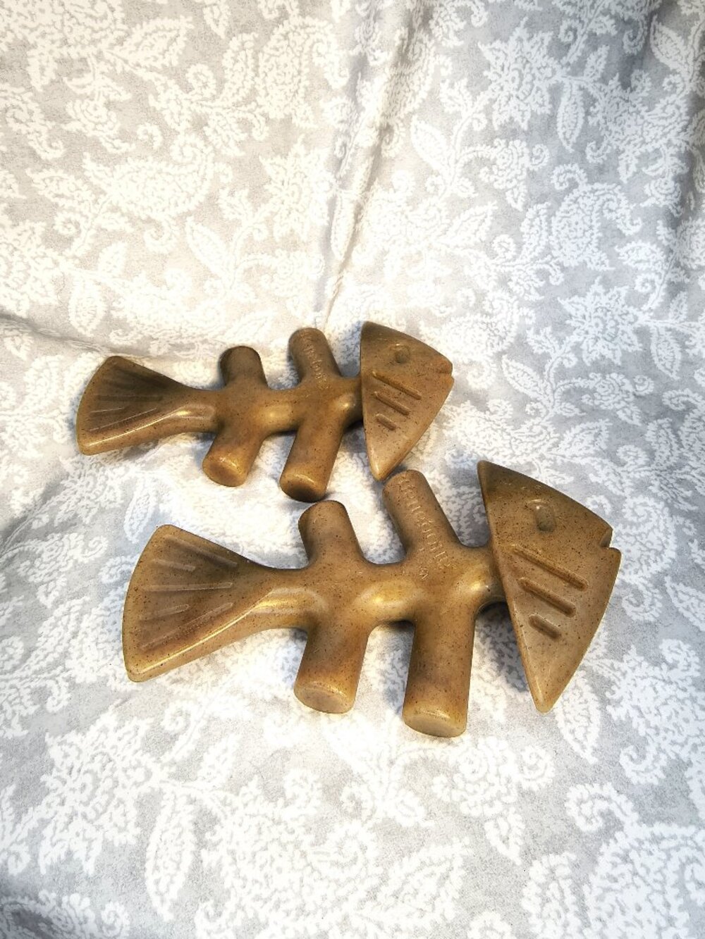 NWOT Lot of 2 Benebone Fishbone Durable Dog Chew Toys Large 8"